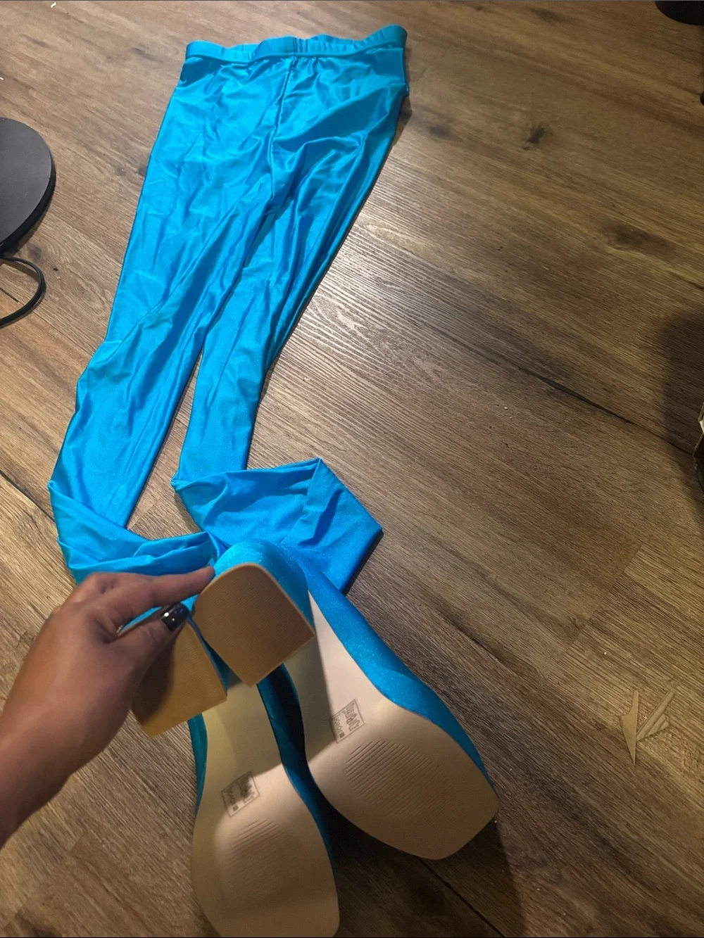 Bright Blue Platform Thigh-High Boots